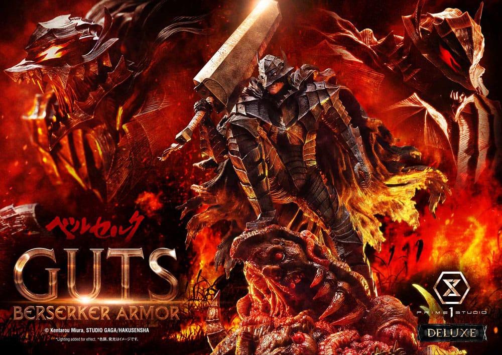 Berserk Ultimate Premium Masterline Series Statue 1/4 Guts, Berserker Armor Grunbeld vs. Guts Deluxe Version 94 cm