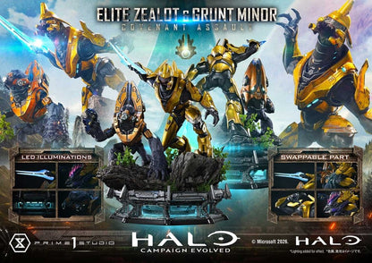 Halo: Campaign Evolved Ultimate Premium Masterline Series Statue 1/4 Elite Zealot & Grunt Minor: Covenant Assault Bonus Version 81 cm