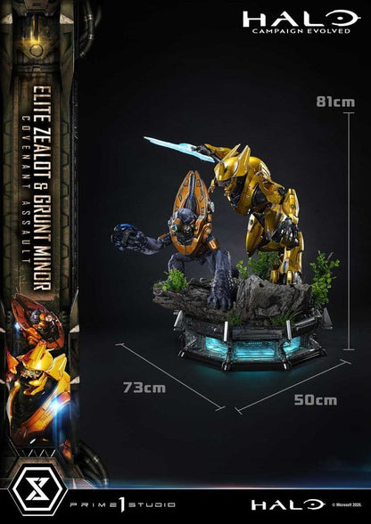 Halo: Campaign Evolved Ultimate Premium Masterline Series Statue 1/4 Elite Zealot & Grunt Minor: Covenant Assault Bonus Version 81 cm
