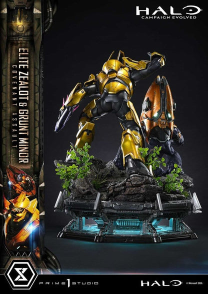 Halo: Campaign Evolved Ultimate Premium Masterline Series Statue 1/4 Elite Zealot & Grunt Minor: Covenant Assault Bonus Version 81 cm