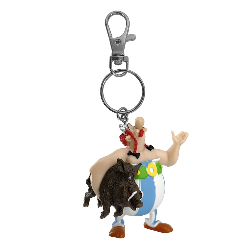 Asterix Keychain Obelix Carrying a Boar 14 cm Plastoy