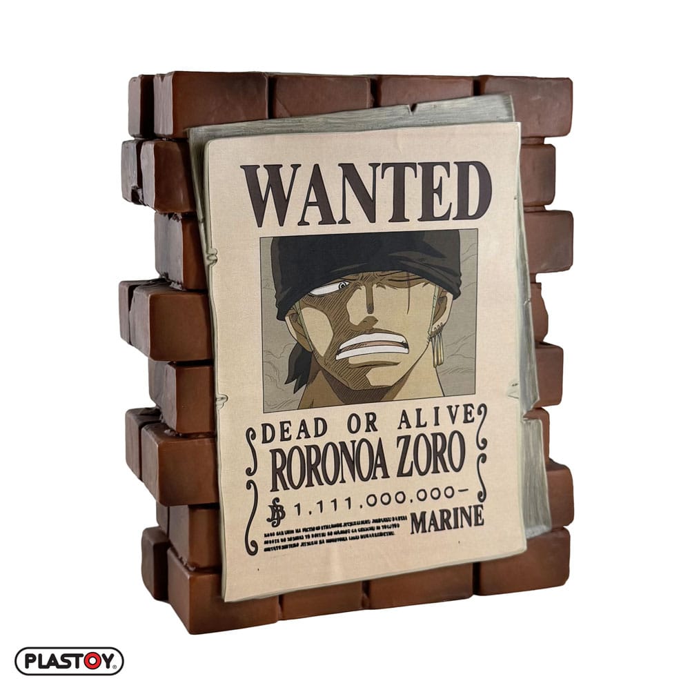 One Piece Coin Bank Zoro Wanted