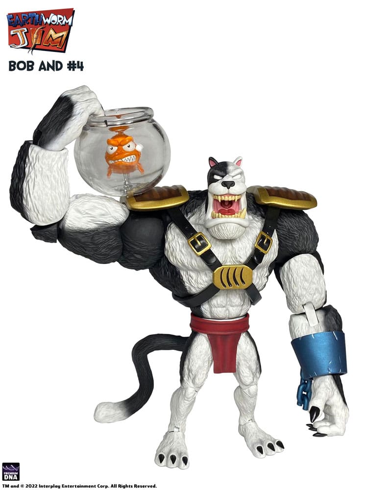 Earthworm Jim Action Figure Wave 1: Bob the Killer Goldfish & #4 15 cm Premium DNA Toys