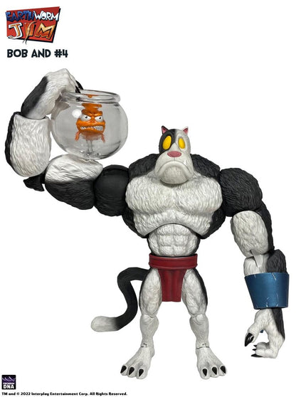 Earthworm Jim Action Figure Wave 1: Bob the Killer Goldfish & #4 15 cm Premium DNA Toys