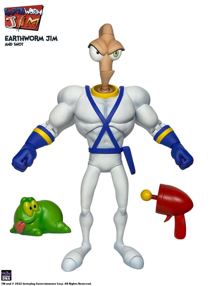 Earthworm Jim Action Figure Wave 1: Earthworm Jim & Snot 15 cm Premium DNA Toys