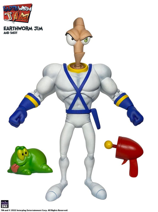 Earthworm Jim Action Figure Wave 1: Earthworm Jim & Snot 15 cm Premium DNA Toys
