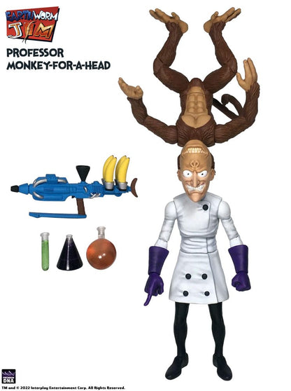 Earthworm Jim Action Figure Wave 1: Professor Monkey-For-A-Head 28 cm Premium DNA Toys