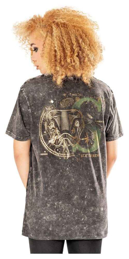 Harry Potter T-Shirt Slytherin Acid Wash Size M