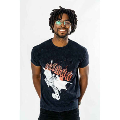 Batman T-Shirt Rock Acid Wash Size L