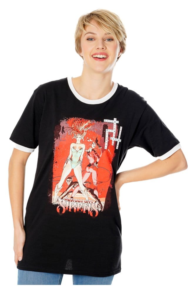 Gotham City Sirens T-Shirt Crossword Black Ringer CID
