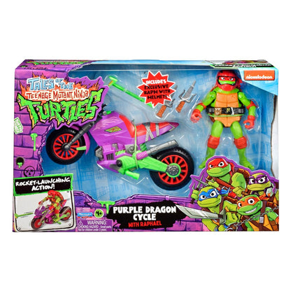 Tales of the Teenage Mutant Ninja Turtles Action Figure with Vehicle Raphael & Purple Dragon 12 cm Playmates