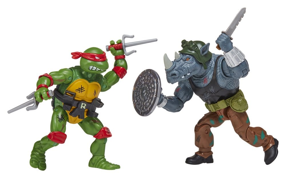 Teenage Mutant Ninja Turtles: Remastered Action Figures Raphael vs. Rocksteady Playmates
