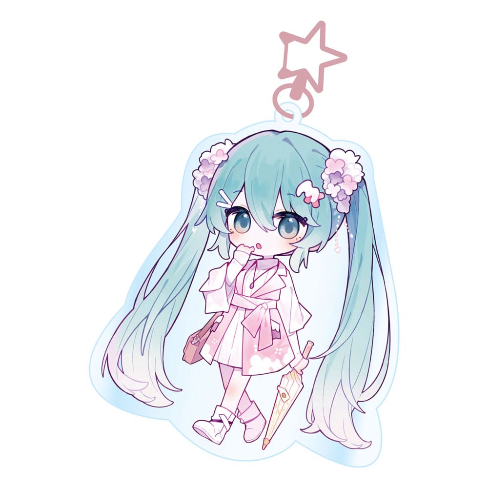 Hatsune Miku Acrylic Keychain Kawaii Summer Time Merchandise