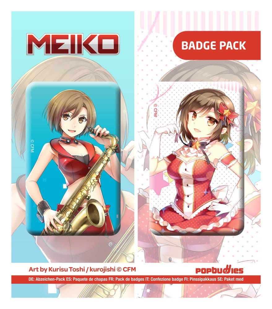 Vocaloid Button 2-Pack Meiko (Art by Kurisu Toshi / kurojishi) POPbuddies