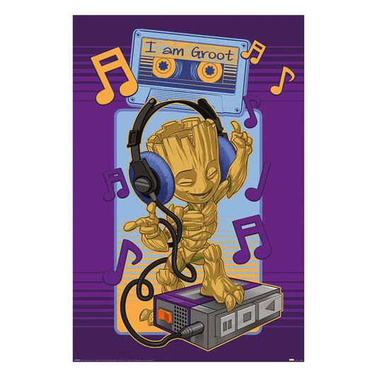 Marvel Poster Pack Guardians of the Galaxy Groot Cassette 61 x 91 cm (4) Posters & Wallscrolls