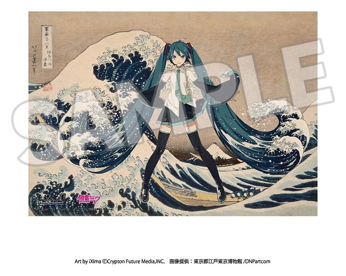 Katsushika Hokusai x Hatsune Miku Acrylic Panel Thirty-six Views of Mount Fuji The Great Wave off Kanagawa 30 cm Presence CO., LTD.