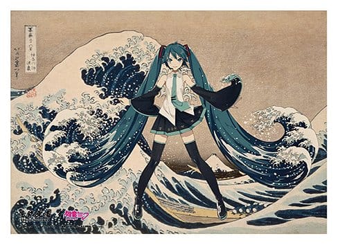 Katsushika Hokusai x Hatsune Miku Acrylic Panel Thirty-six Views of Mount Fuji The Great Wave off Kanagawa 30 cm Presence CO., LTD.