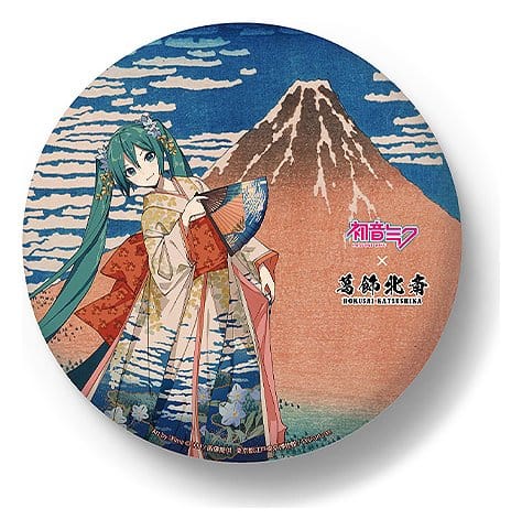 Hatsune Miku x Katsushika Hokusai iXima Large Pinback Button The Great Wave off Kanagawa/Fine Wind, Clear Morning Box Case (2)
