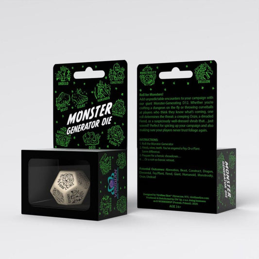 Viridian Jumbo Dice Monster Generator Die D12 Beige