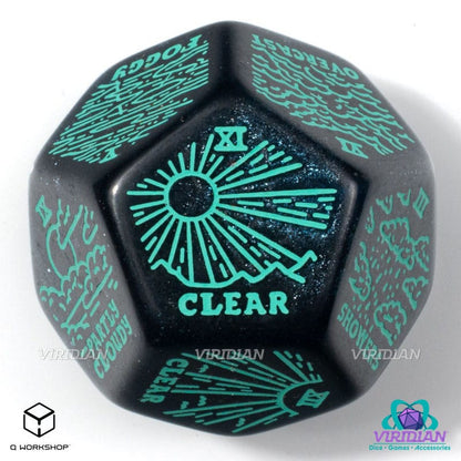 Viridian Jumbo Dice Weather Generator Die D12 Turquise