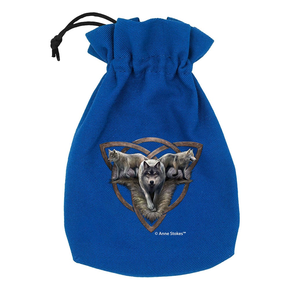 Anne Stokes Dice Pouch Wolf Trio Dice