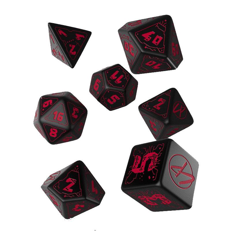 Cyberpunk Edition Dice Set Blood over Chrome (7) Dice