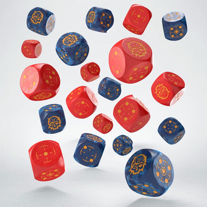Crosshairs Compact D6 Dice Set Cobalt&Red (20) Dice