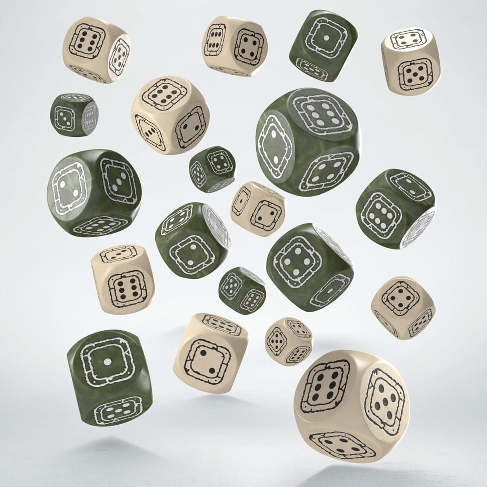 Fortress Compact D6 Dice Set Beige&Olive (20) Dice