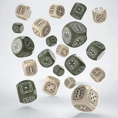 Fortress Compact D6 Dice Set Beige&Olive (20) Dice