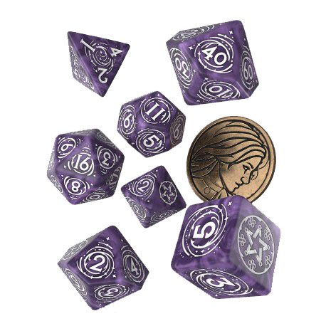The Witcher Dice Set Yennefer Lilac and Gooseberries (7) Dice