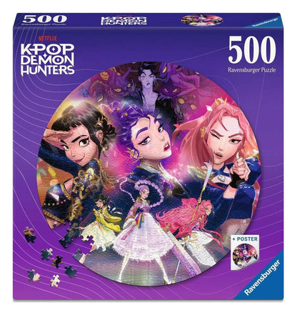 KPop Demon Hunters Round Jigsaw Puzzle For the fans! (500 Pieces)