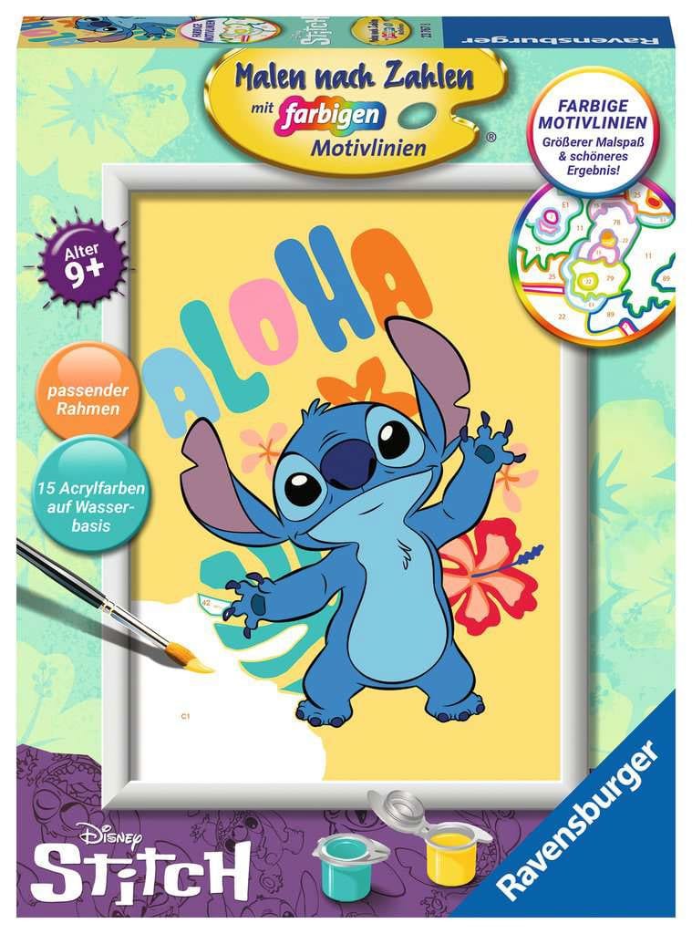 Disney Paint by Numbers Painting Set Aloha Stitch 18 x 24 cm *German Edition* Ravensburger
