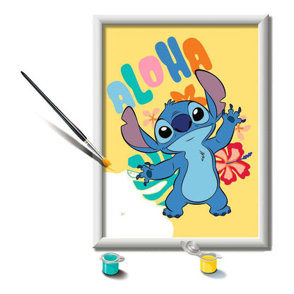 Disney Paint by Numbers Painting Set Aloha Stitch 18 x 24 cm *German Edition* Ravensburger