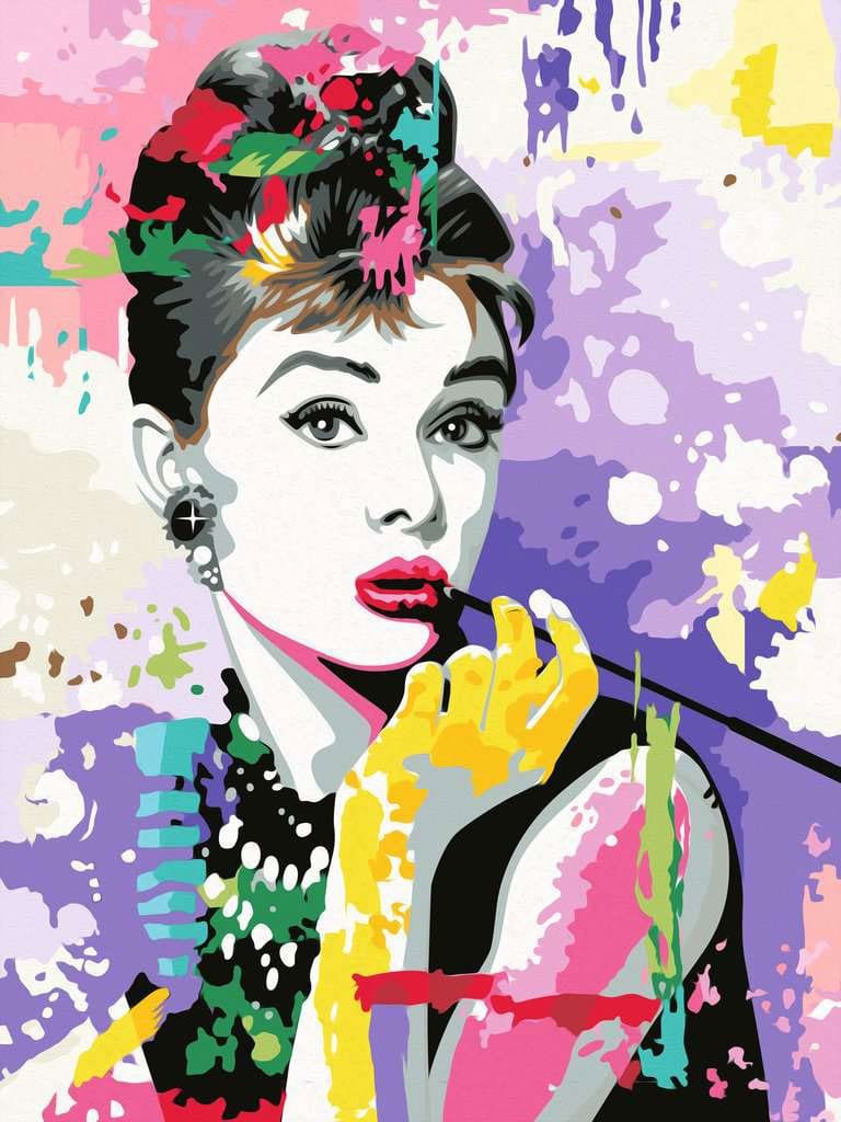 Audrey Hepburn CreArt Paint by Numbers Painting Set 30 x 40 cm Puzzles