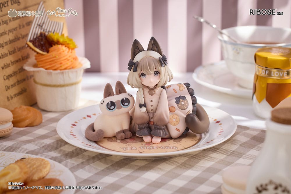 Decorated Life Collection PVC Statue Tea Time Cats x Siamese Cat Azuki-san Friendship Collaboration Exclusive Set 18 cm