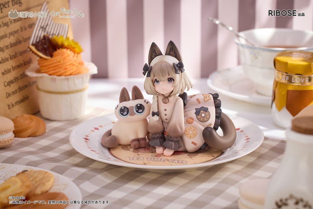 Decorated Life Collection PVC Statue Tea Time Cats x Siamese Cat Azuki-san Friendship Collaboration Exclusive Set 18 cm