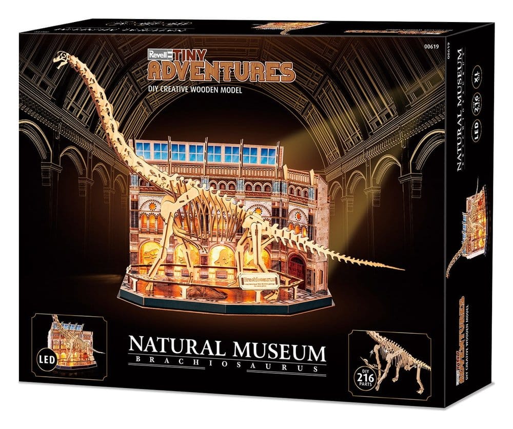Revell Tiny Adventures Natural Museum 3D Wooden Puzzle Brachiosaurus Skeleton 58 cm