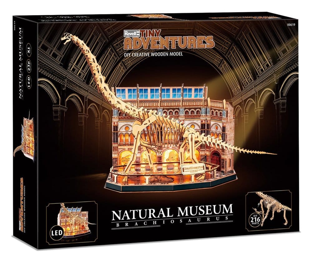 Revell Tiny Adventures Natural Museum 3D Wooden Puzzle Brachiosaurus Skeleton 58 cm