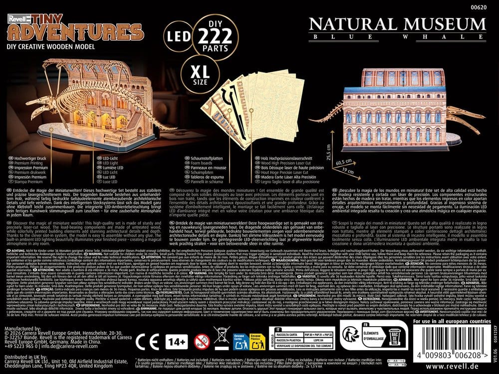 Revell Tiny Adventures Natural Museum 3D Wooden Puzzle Blue Whale 61 cm Revell