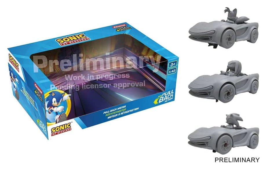 Sonic the Hedgehog Pull & Speed Pull-back car Sonic Racing CrossWorlds - Pack of 3 Carrera