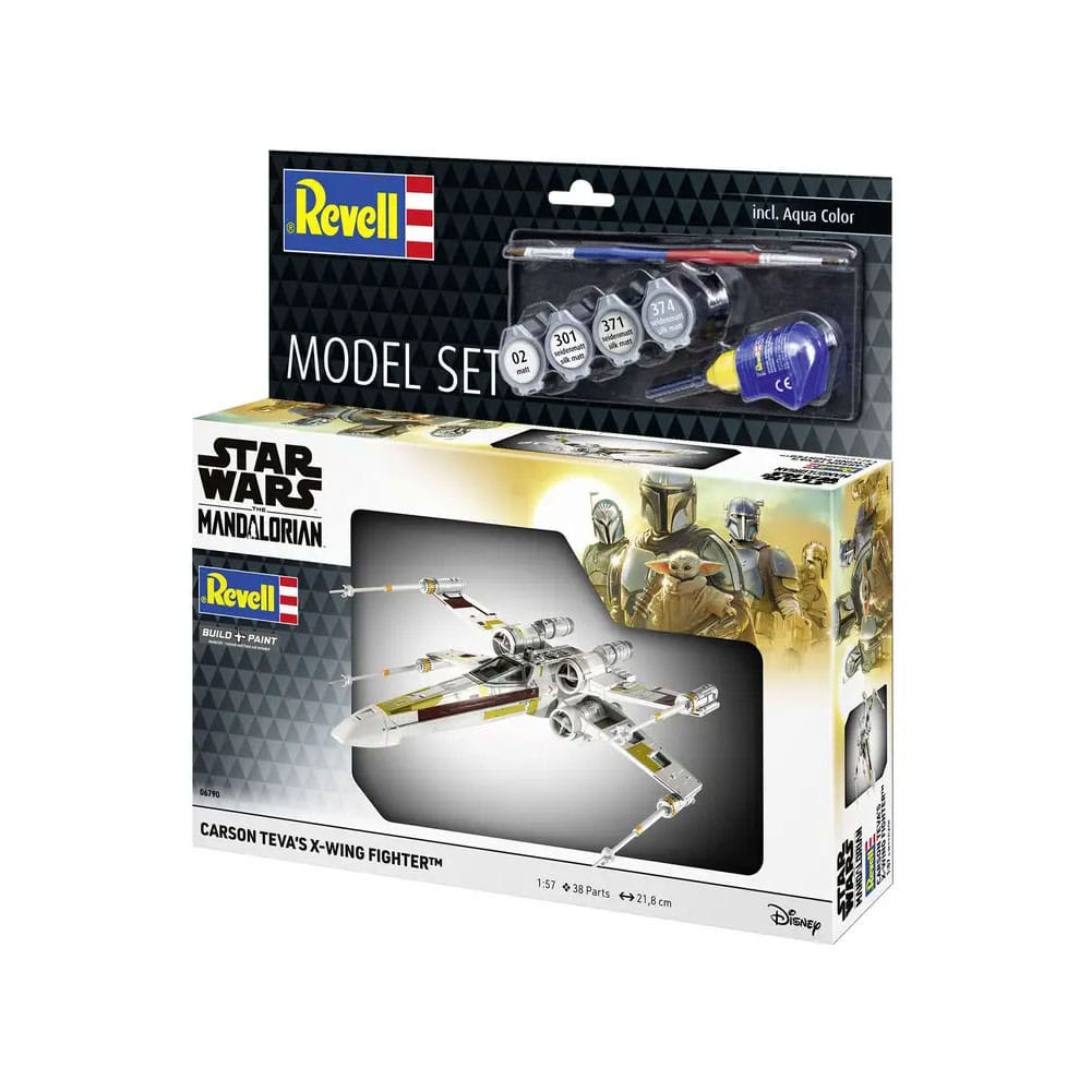 Star Wars Model Kit with basic accessories 1/57 Carson Teva's X-Wing Fighter 22 cm