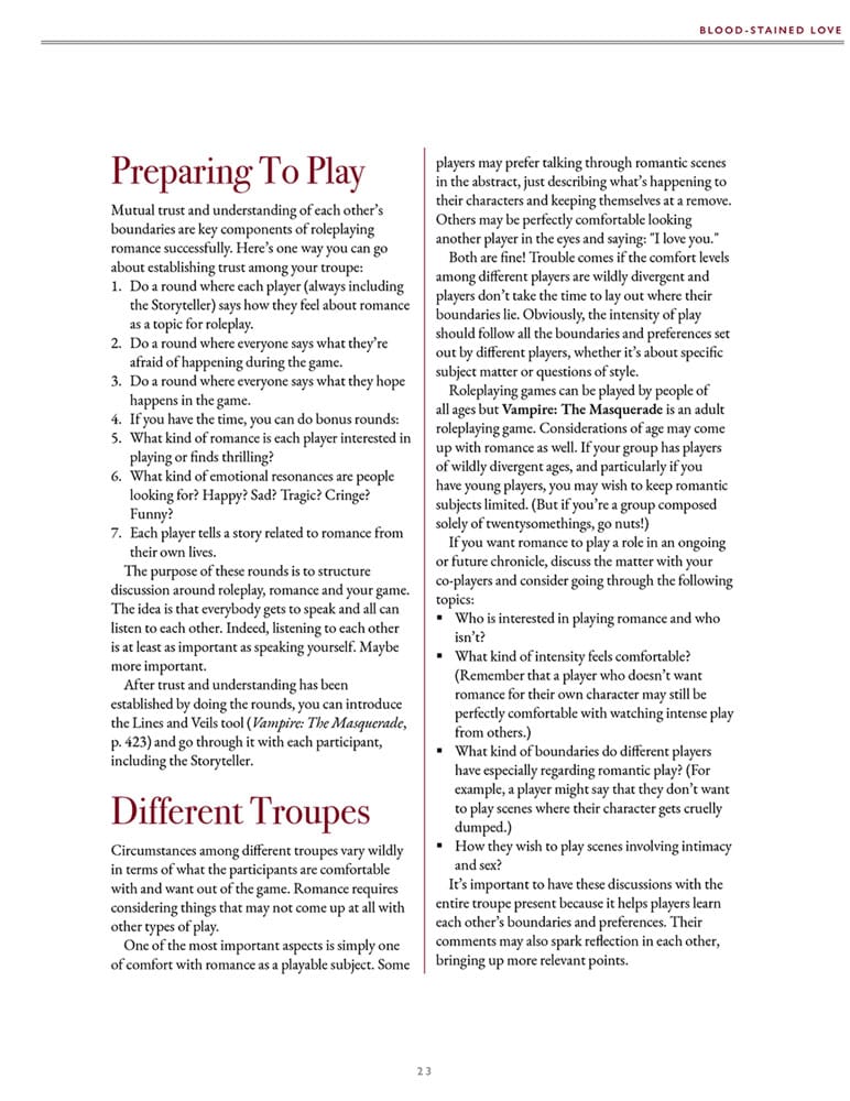 Vampire: The Masquerade 5th Edition RPG book Blood-Stained Love Sourcebook *Englische Version* Board games and