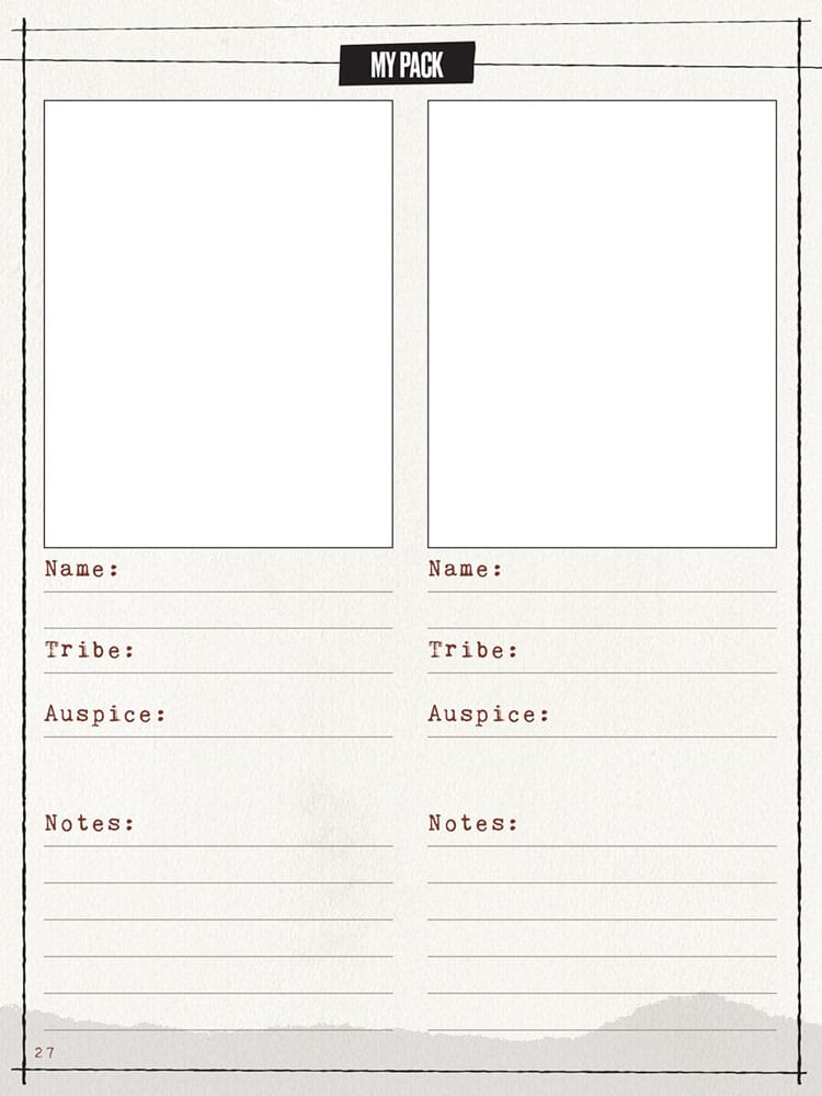 Werewolf: The Apocalypse 5th Edition RPG Journal Expanded Character Sheet Journal *Englische Version* Board games and
