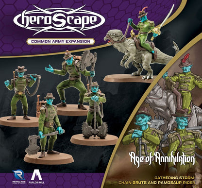 Heroscape Army Expansion Age of Annihilation Chain Gruts & Ramosaur Rider (Common) *English Version* Renegade
