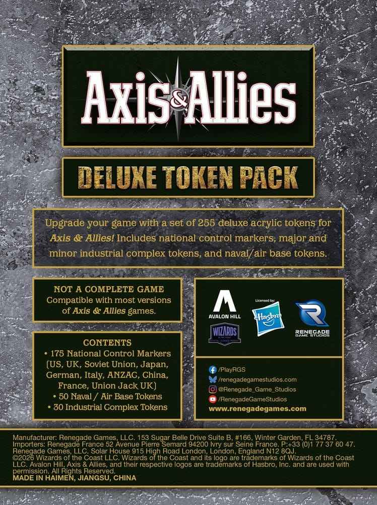 Axis & Allies Deluxe Token Pack *English Version*