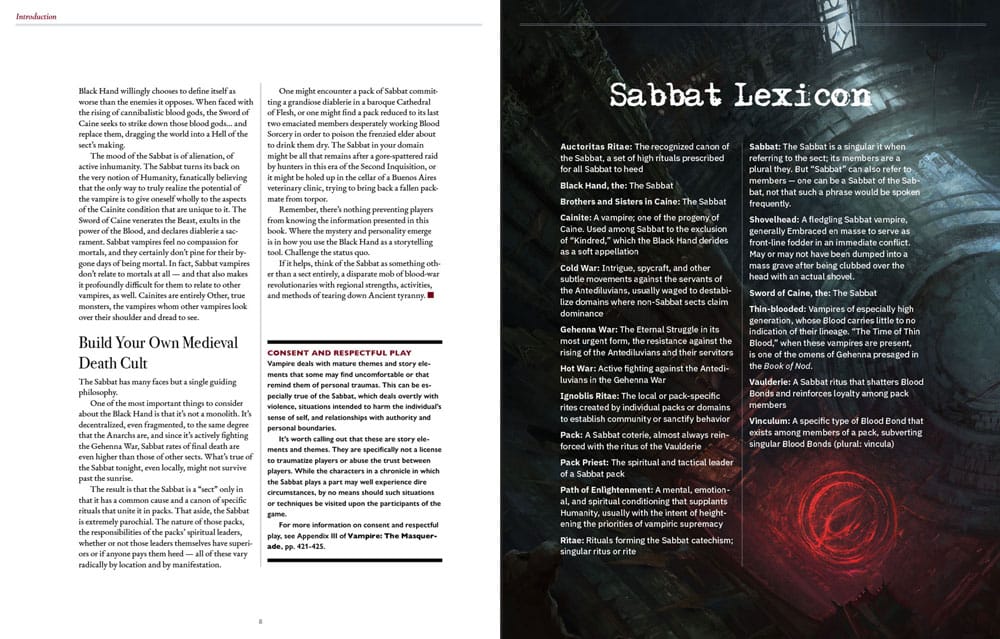 Vampire: The Masquerade 5th Edition RPG book Sabbat: The Black Hand Sourcebook *Englische Version* Board games and