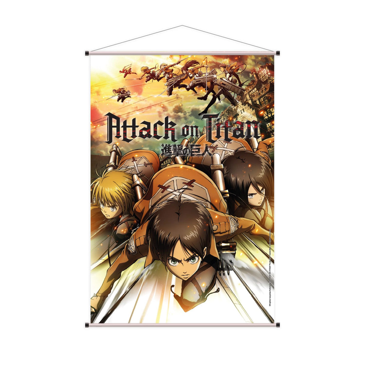 Attack on Titan Wallscroll Eren, Mikasa & Armin 60 x 90 cm Sakami Merchandise