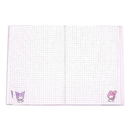 Sanrio Notebook Kuromi & My Melody Pastel Flower Holographic Checkered Sakami Merchandise