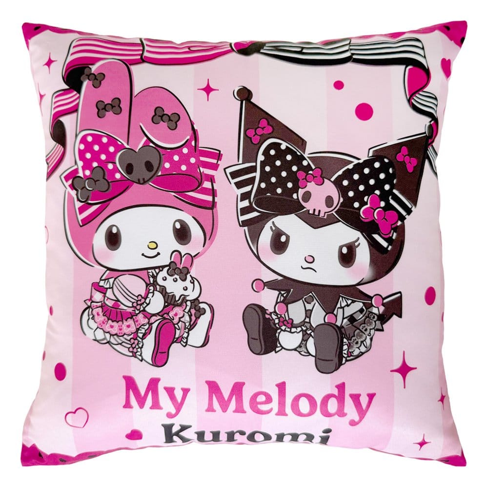 Sanrio Pink Black Party Series Pillow Kuromi & My Melody 35 x 35 cm Sakami Merchandise