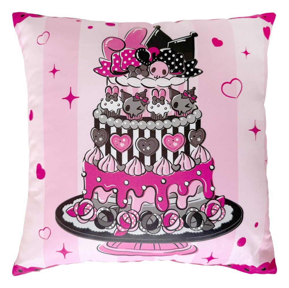 Sanrio Pink Black Party Series Pillow Kuromi & My Melody 35 x 35 cm Sakami Merchandise